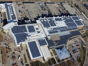 Rooftop solar panels.