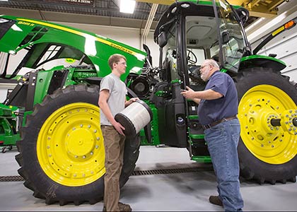 Agricultural Equipment Technology Image of Instructor and Student