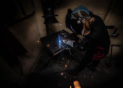 Gas Metal Arc Welding GMAW Image of Student