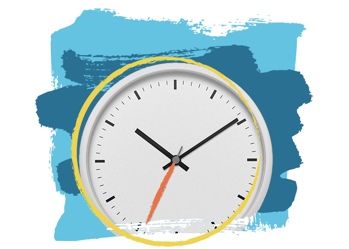 Brush splash image of clock showing the time as 10:10