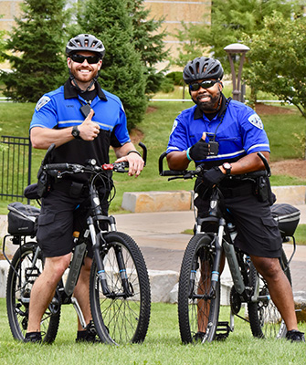 public safety officers on bicycle patrol