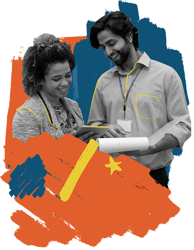 student with an advisor